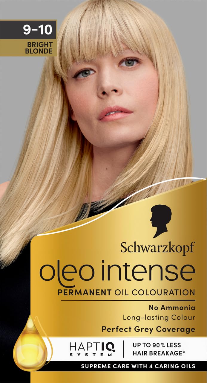 Schwarzkopf Oleo Intense Permanent Oil Colour Hair Dye - Bright Blonde (100% Grey Coverage, Ammonia-Free)