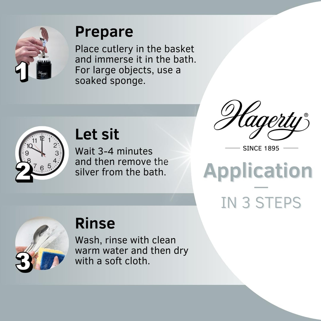 Hagerty Silver Bath - Silver Immersion Cleaner with Tarnish Protection 580 ml