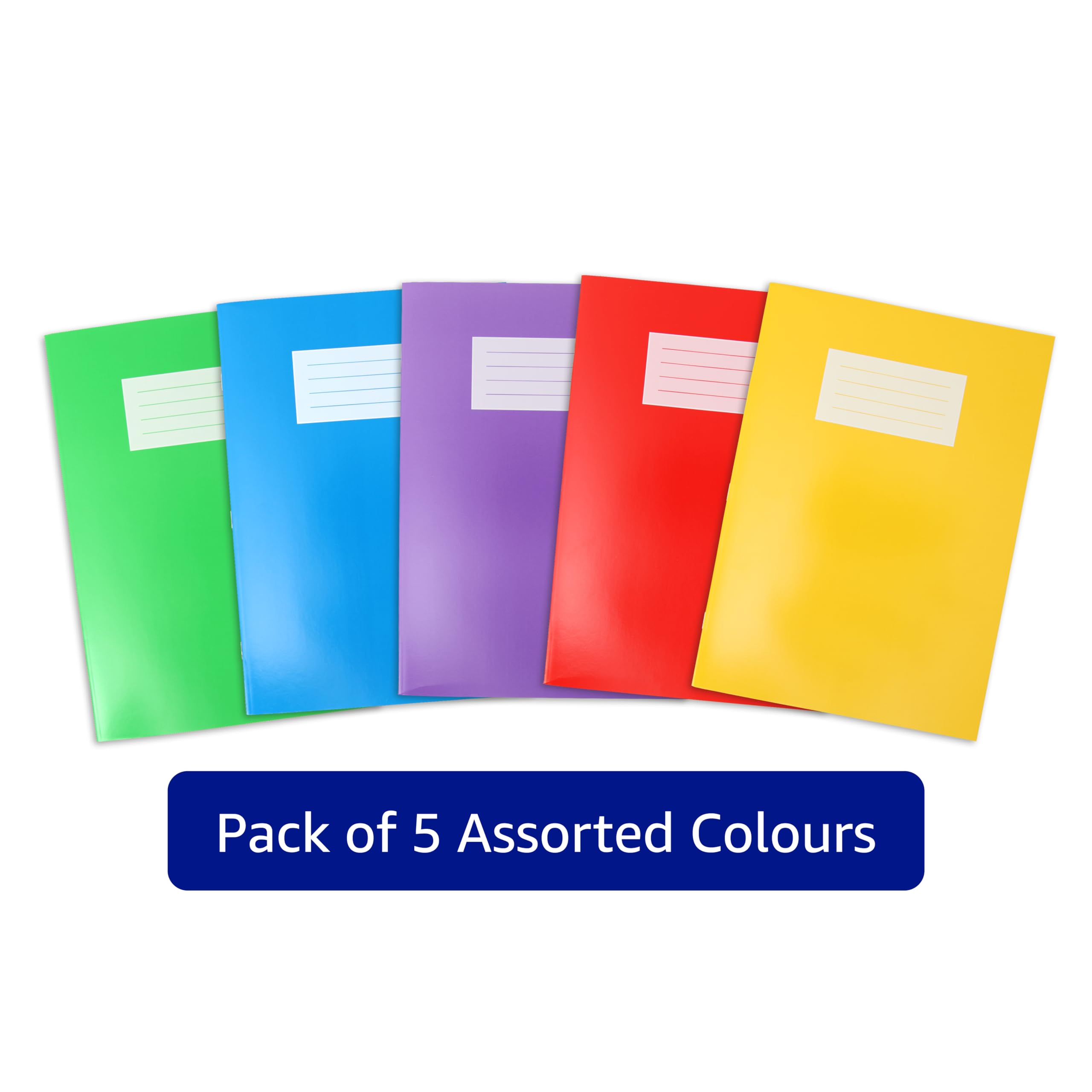 Oxford A4 Composition Notebooks - 80 Pages, 8mm Ruled with Margin | Pack of 5 Assorted Colours 3