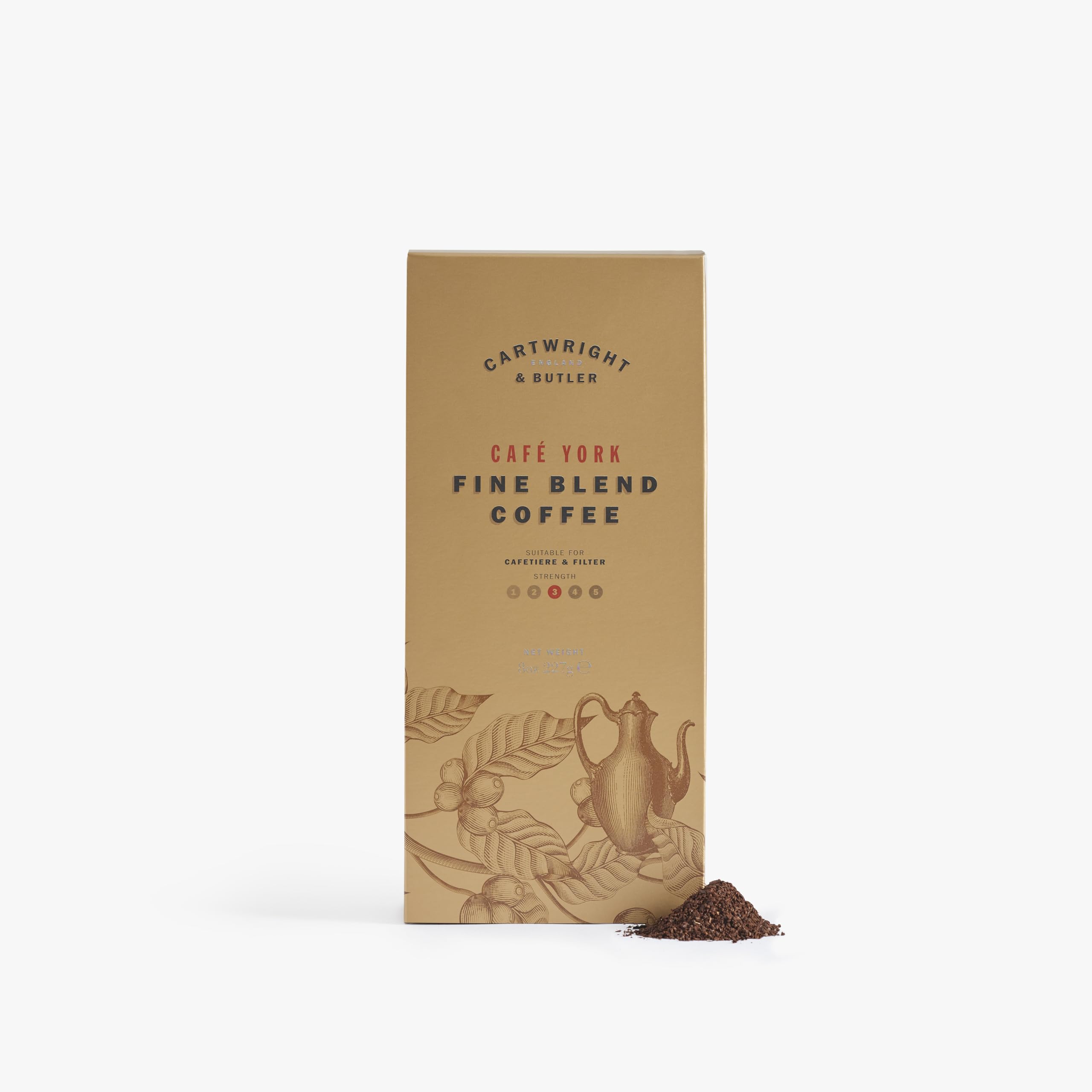 Cartwright & Butler Ground Coffee - Café York Blend, Medium Roast, 100% Arabica | 227g Carton