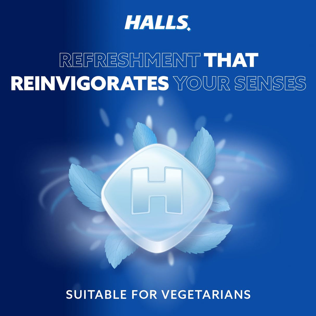 HALLS Sugar Free Menthol Action Original Throat Lozenges (32g x 20 Bulk Box)
