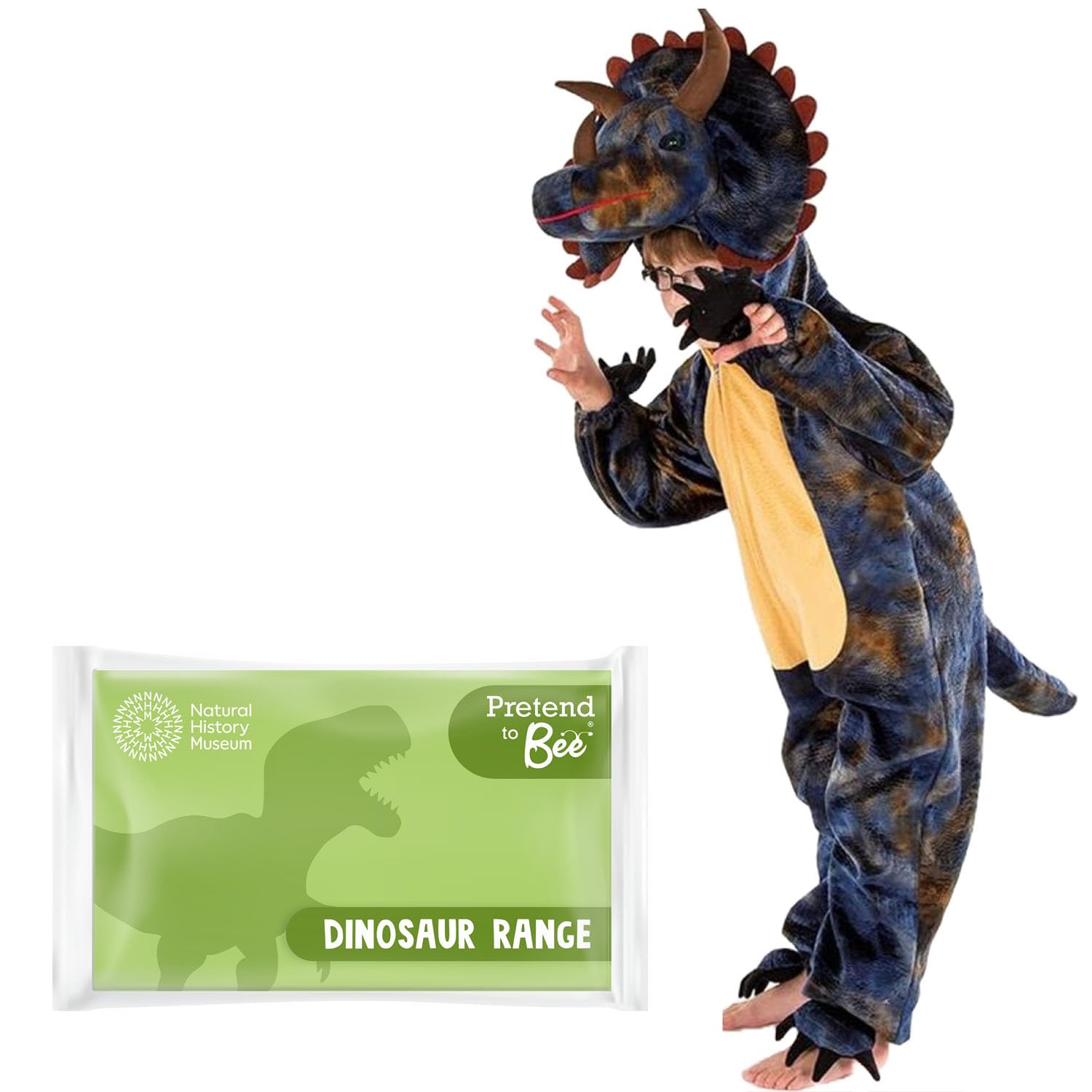 PRETEND TO BEE Triceratops Dinosaur Dress Up Costume - Kids Pretend Play 1