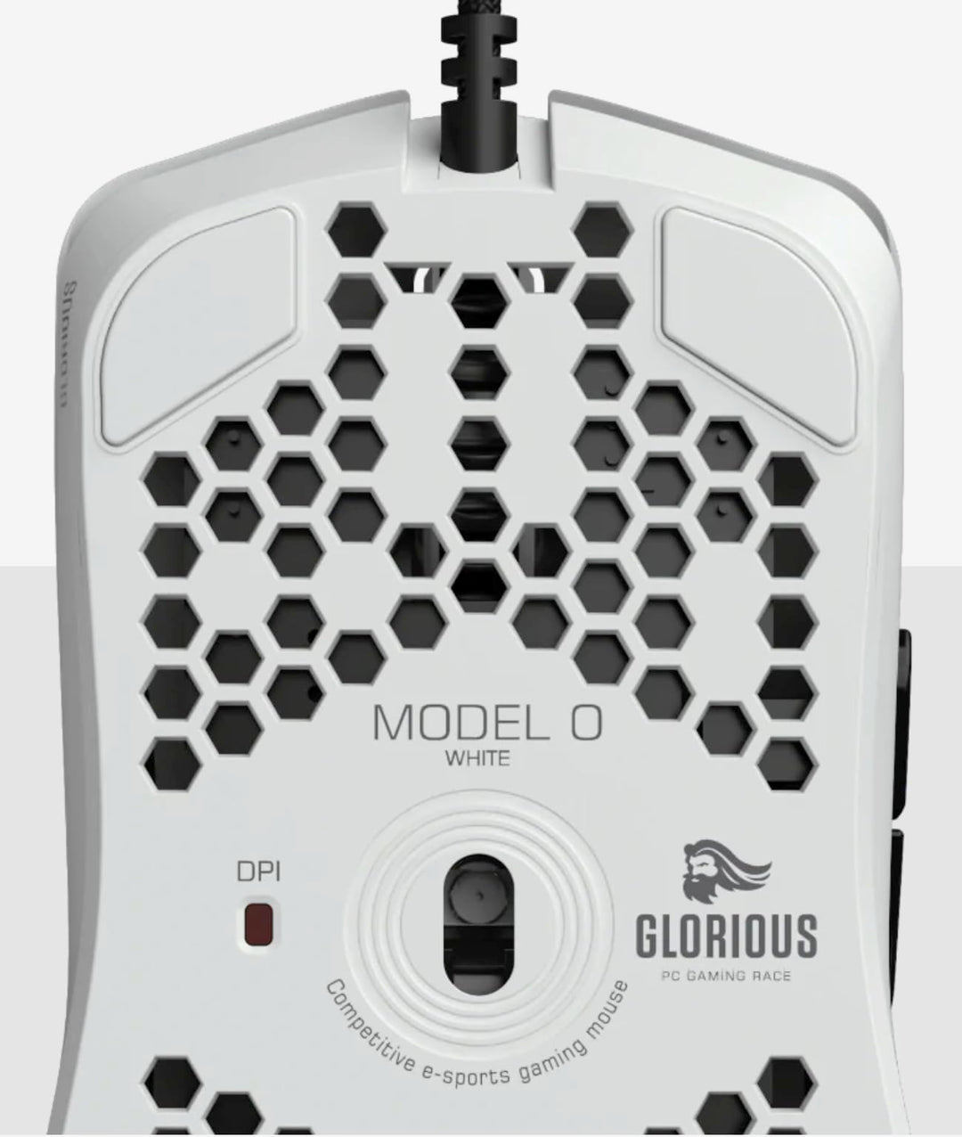 GLORIOUS Model O Wired Gaming Mouse - 67g Superlight Honeycomb Design, RGB, Pixart 3360 Sensor, Omron Switches, Ambidextrous - Matte White