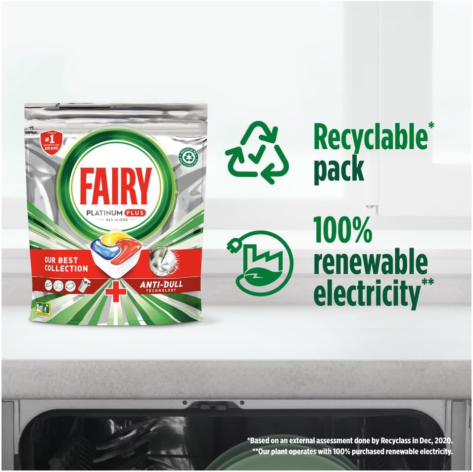 Fairy Platinum Plus Complete Dishwasher Tablets, 40 Tablets, Lemon, With Anti-Dull Technology 5