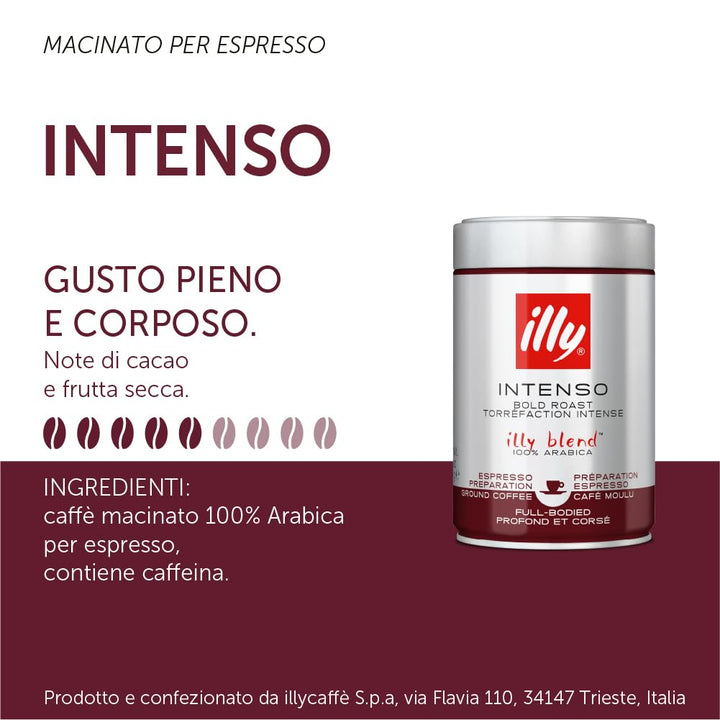 illy Intenso Bold Roast Ground Coffee, 250g