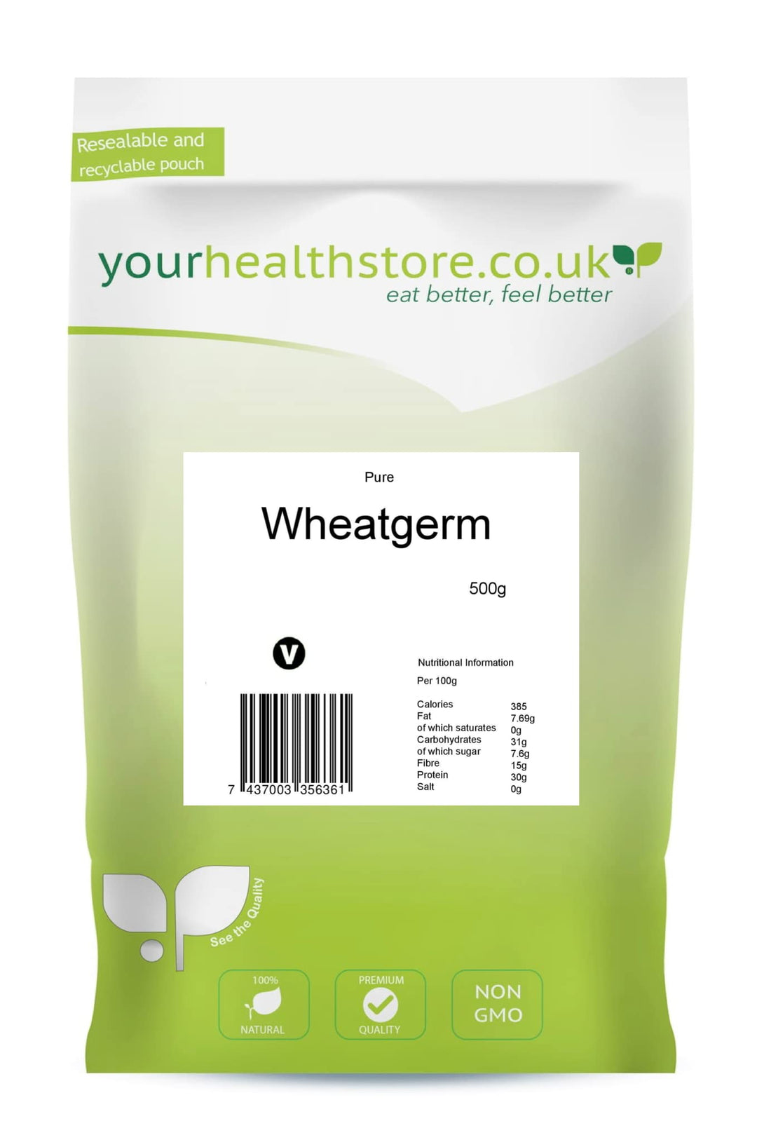 Pure Wheatgerm 500g - 100% Natural Whole Grain Ingredient