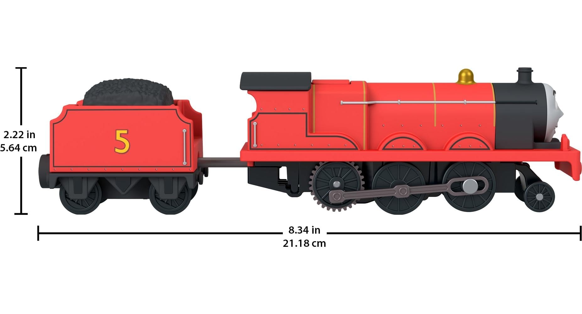 THOMAS & FRIENDS Motorized Toy Train - James Engine with Cargo Car | Battery-Powered | Ages 3+ 5