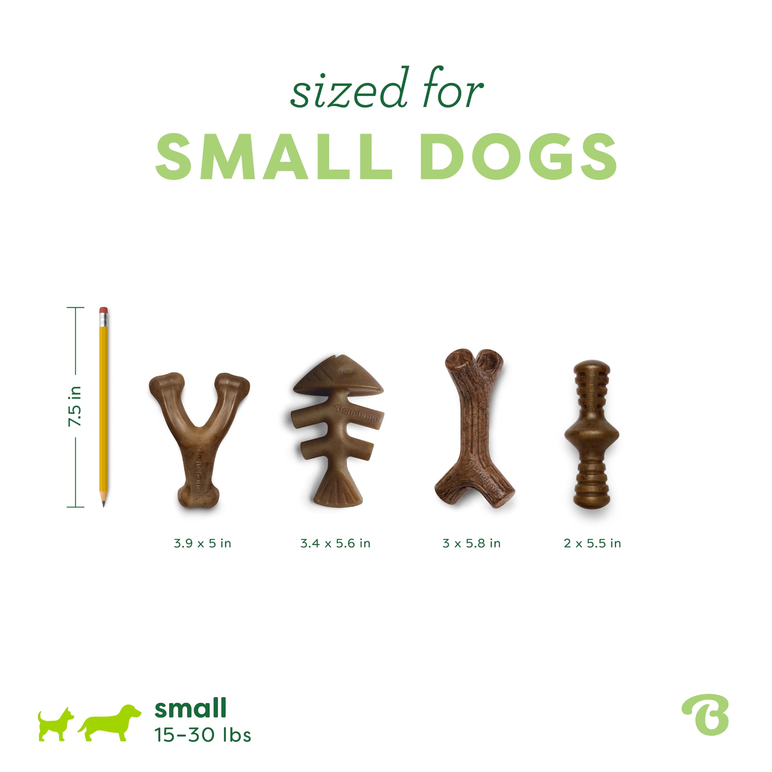 Benebone Holiday 4-Pack Durable Dog Chew Toys for Aggressive Chewers | Real Bacon, Salmon & Maple Flavors 4