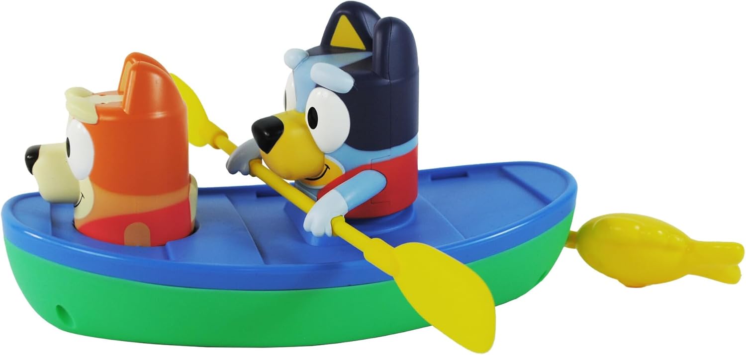 TOMY Toomies Bluey Canoe - Pull-String Paddle Action Bath Toy with Bluey & Bingo 2