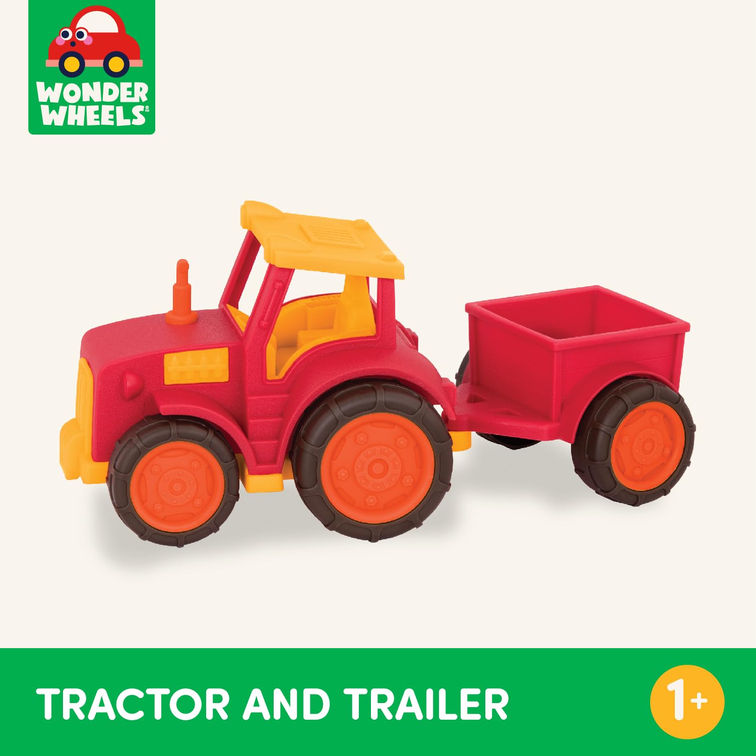 Wonder Wheels by Battat Tractor & Trailer - Toy Vehicle Playset for Toddlers 12 Months+ 11