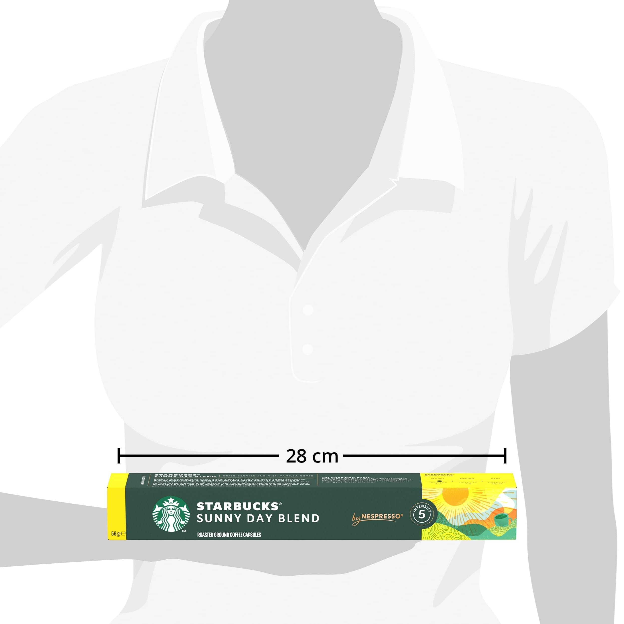 STARBUCKS Sunny Day Blend by Nespresso, Blonde Roast Coffee Capsules, 6 x 1 3