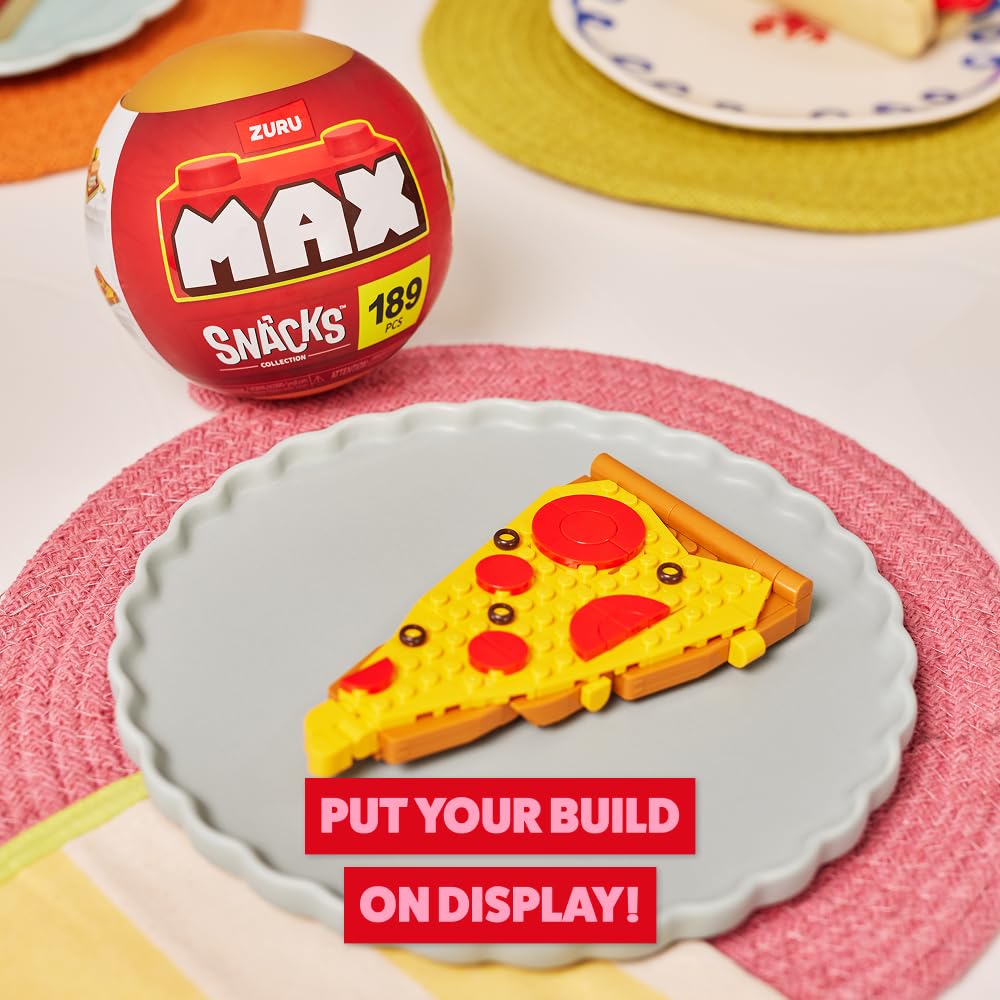 MAX Premium Snacks Building Bricks - Pizza Collectible Building Set for Ages 3+ 3