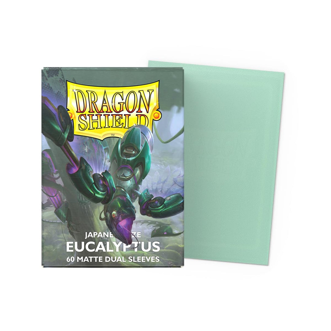 Dragon Shield Japanese Size Card Sleeves - Black Interior, Clear Front Matte Back - Pack of 60