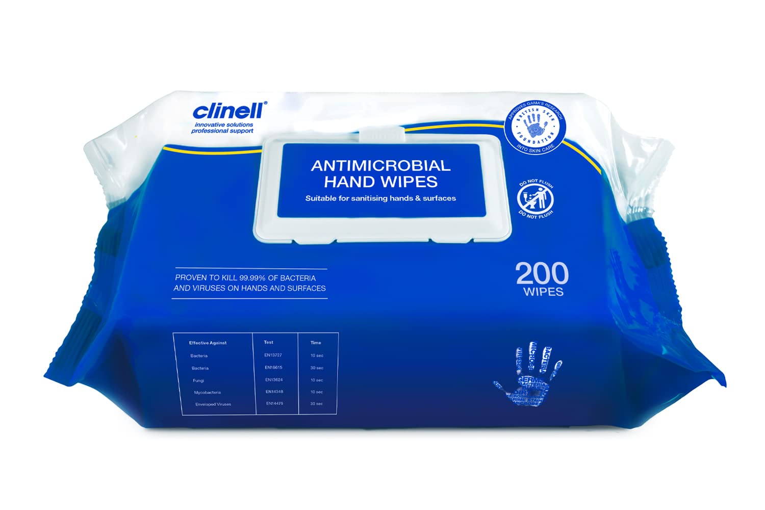 Clinell Antimicrobial Hand Wipes - Alcohol-Free Disinfectant | 200 Count Canister