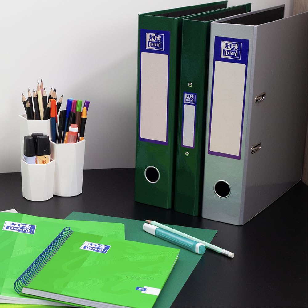 Oxford Premium A4 Lever Arch File - Heavy Duty Filing | 70mm Spine | Green 6