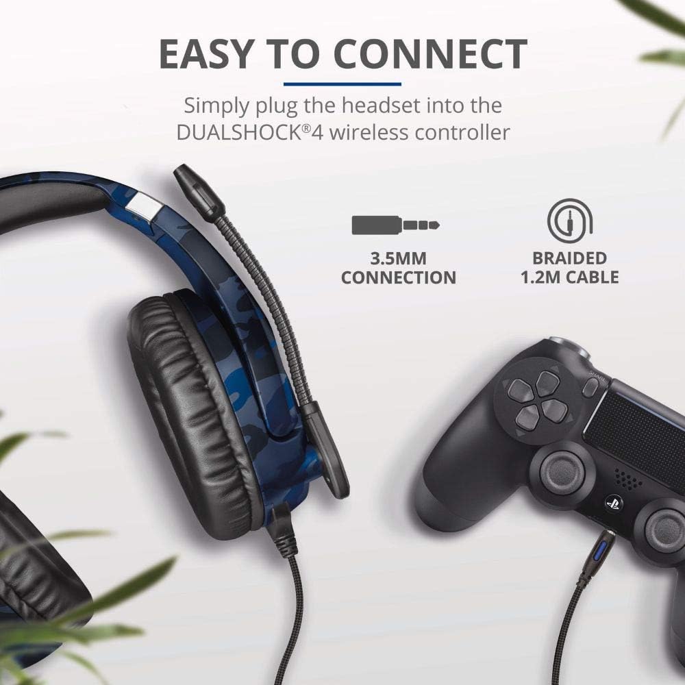 Trust Gaming GXT 488 Forze-B Officially Licensed PS4 PS5 Gaming Headset with 50mm Drivers, Foldable Mic, Blue 5