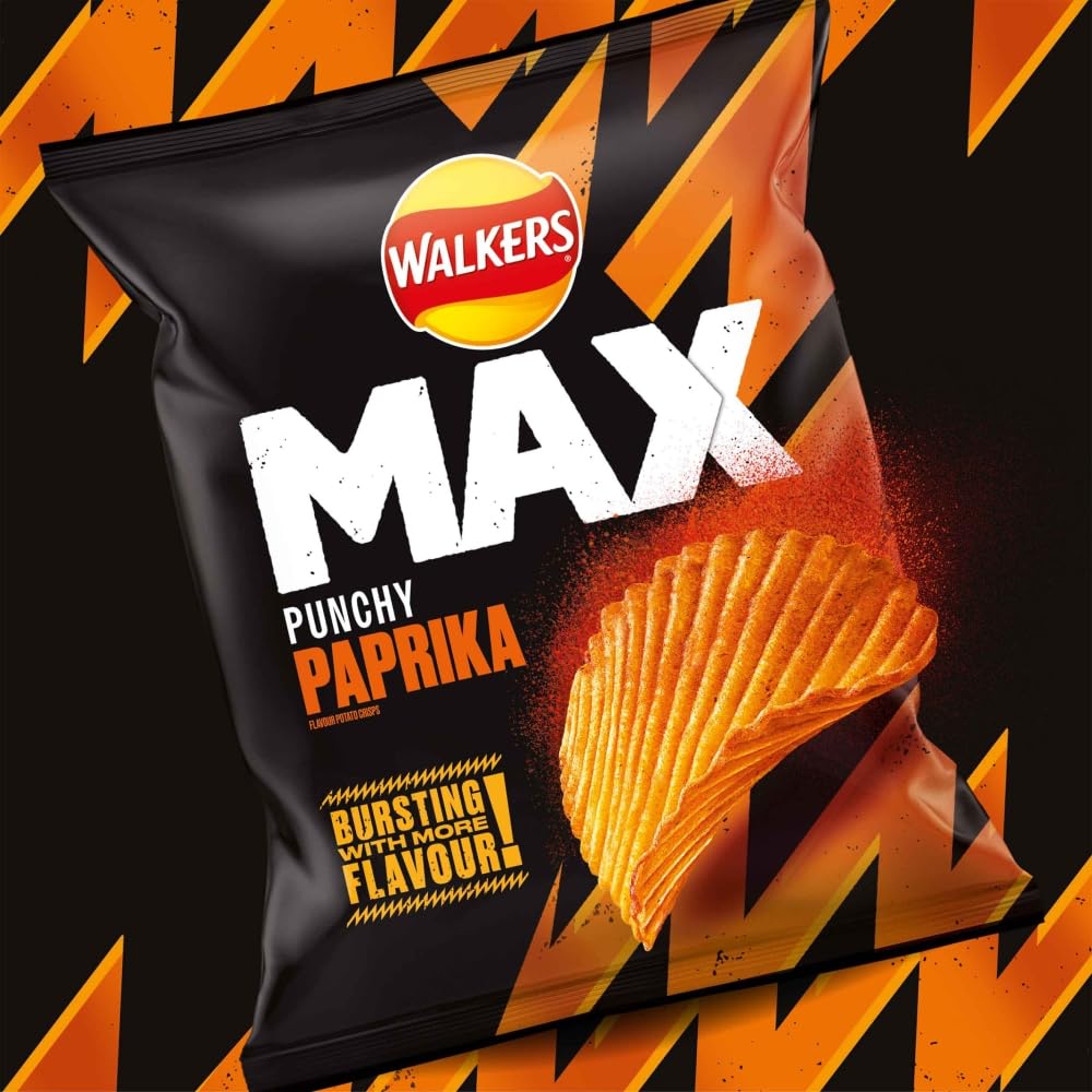 Walkers Max Punchy Paprika Crisps 50g (Pack of 24)