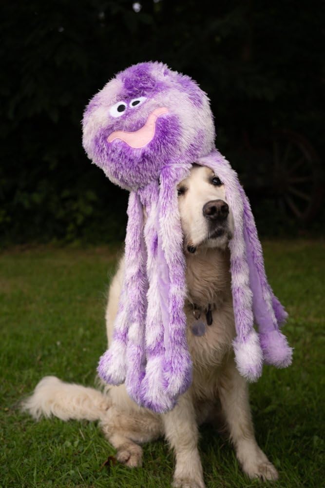 Petface Orla the Octopus Large Plush Dog Toy with Squeaker | Purple & White 4