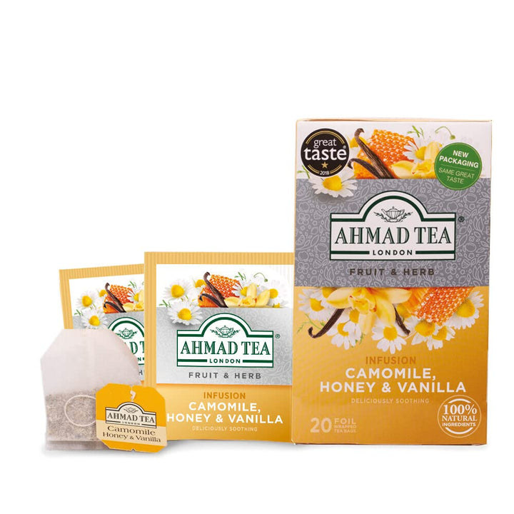 Ahmad Tea - Camomile, Honey & Vanilla Herbal Infusion (20 Tea Bags)