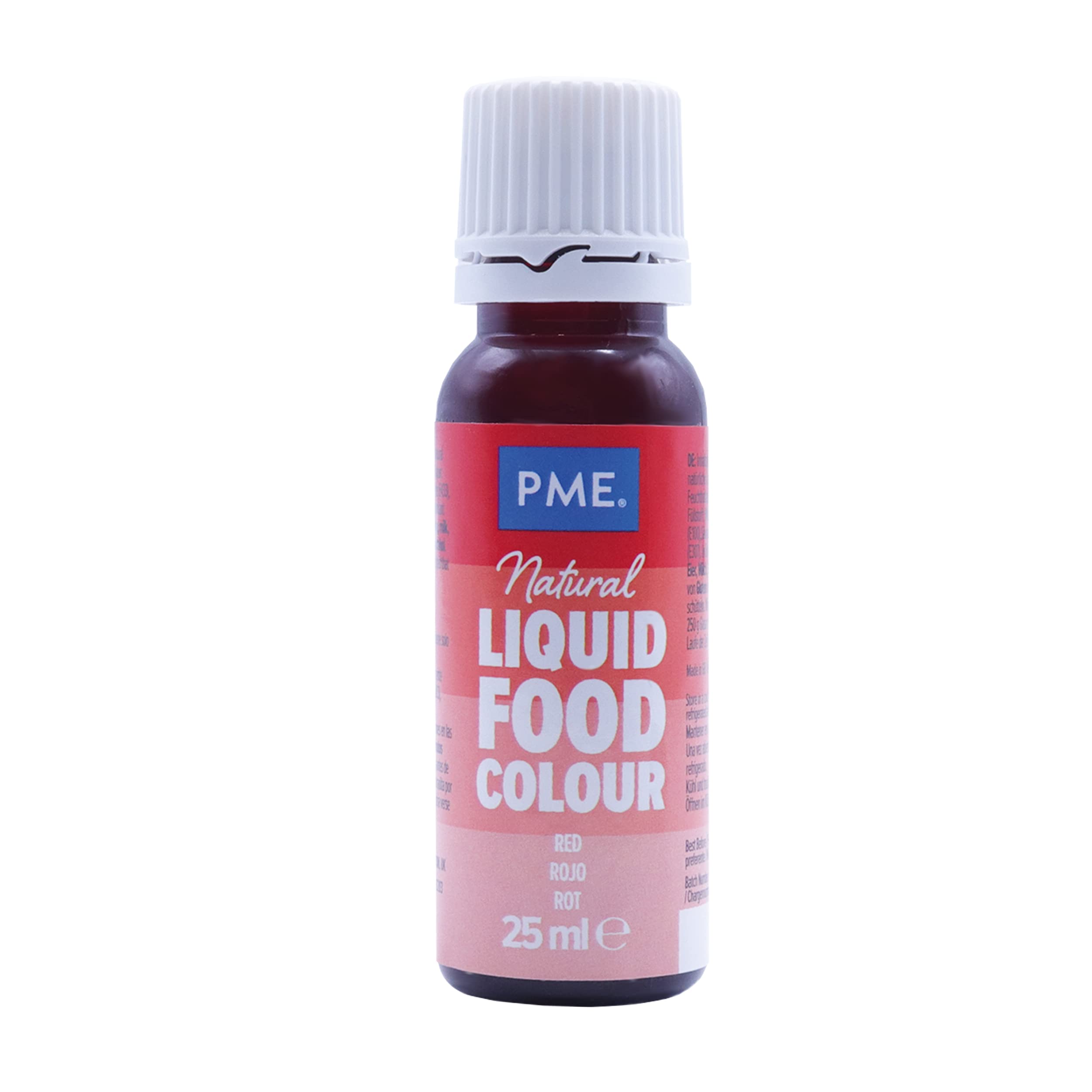 PME 100% Natural Liquid Food Colouring - Red | 25ml | Alcohol & Caffeine Free