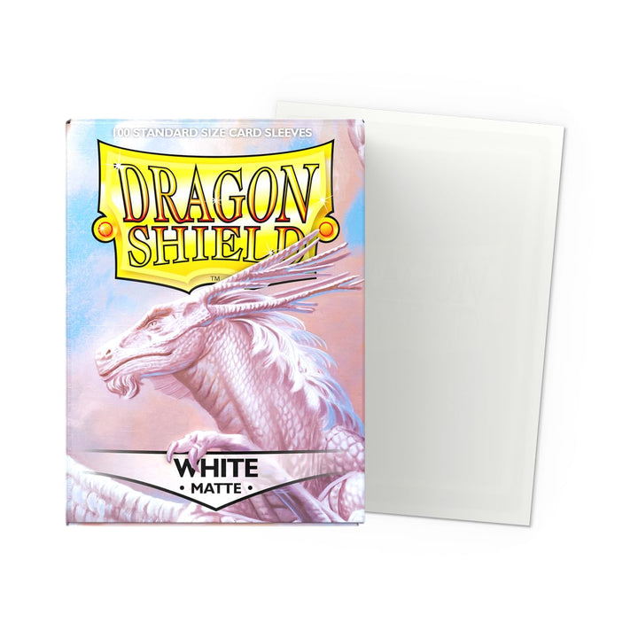 Dragon Shield Standard Sleeves Matte White - 100 Count Card Sleeves for Trading Card Games