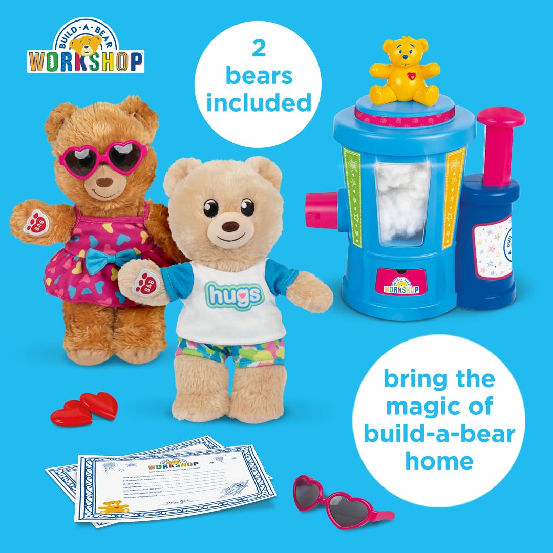 Casdon Build-A-Bear Workshop Toy Stuffing Station | Includes 2 Bears & Outfits | Ages 3+ 2