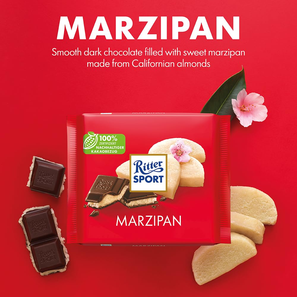Ritter Sport Marzipan Dark Chocolate Bar 100g