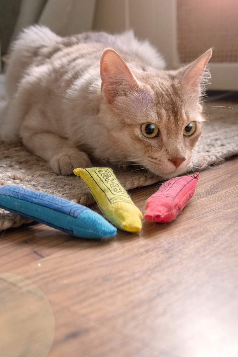 YEOWWW! Catnip Toys - Yeowww!-ola Crayon 3-Pack | All-Natural Catnip, Cotton Twill 3