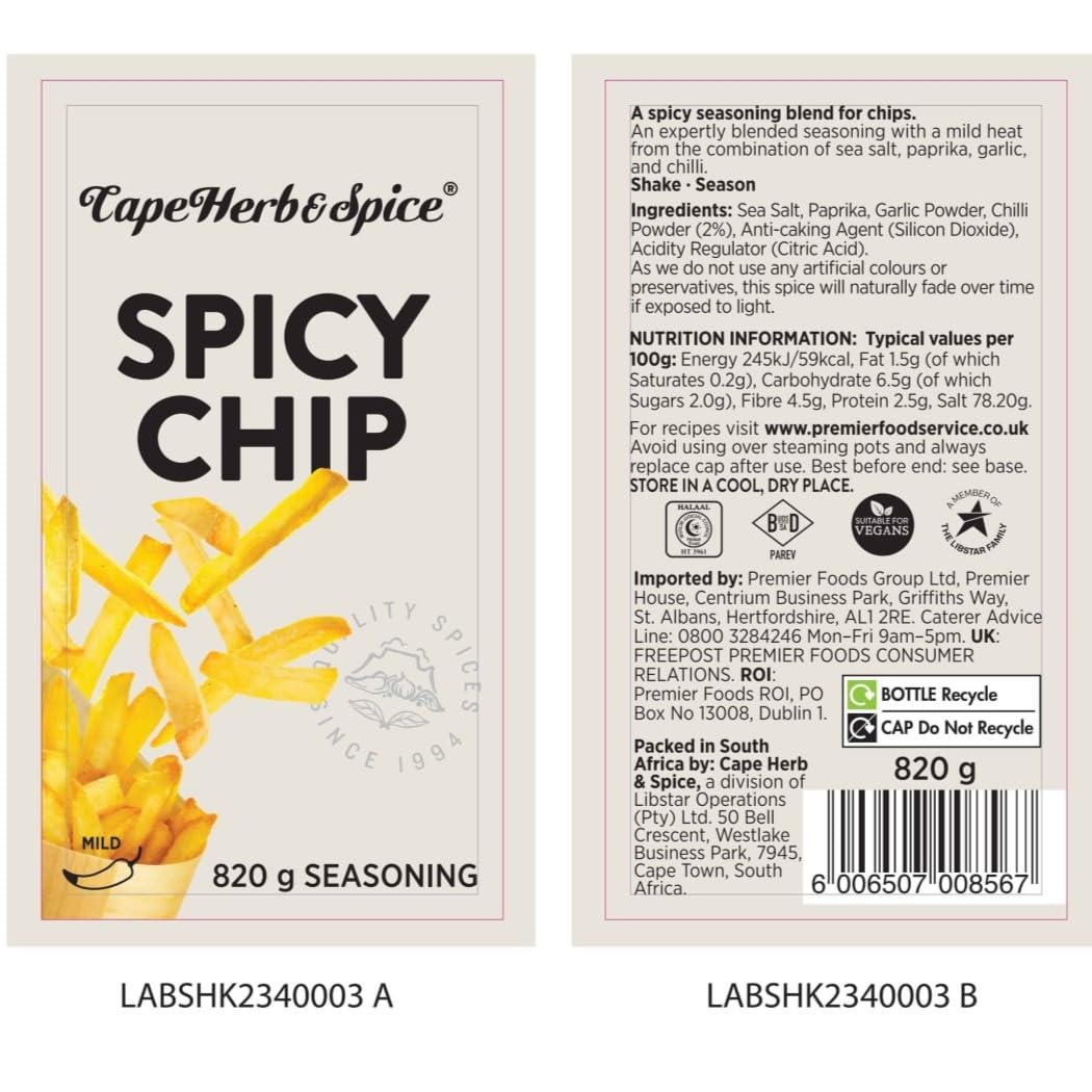 Cape Herb & Spice - Spicy Chip Seasoning 820 g 2