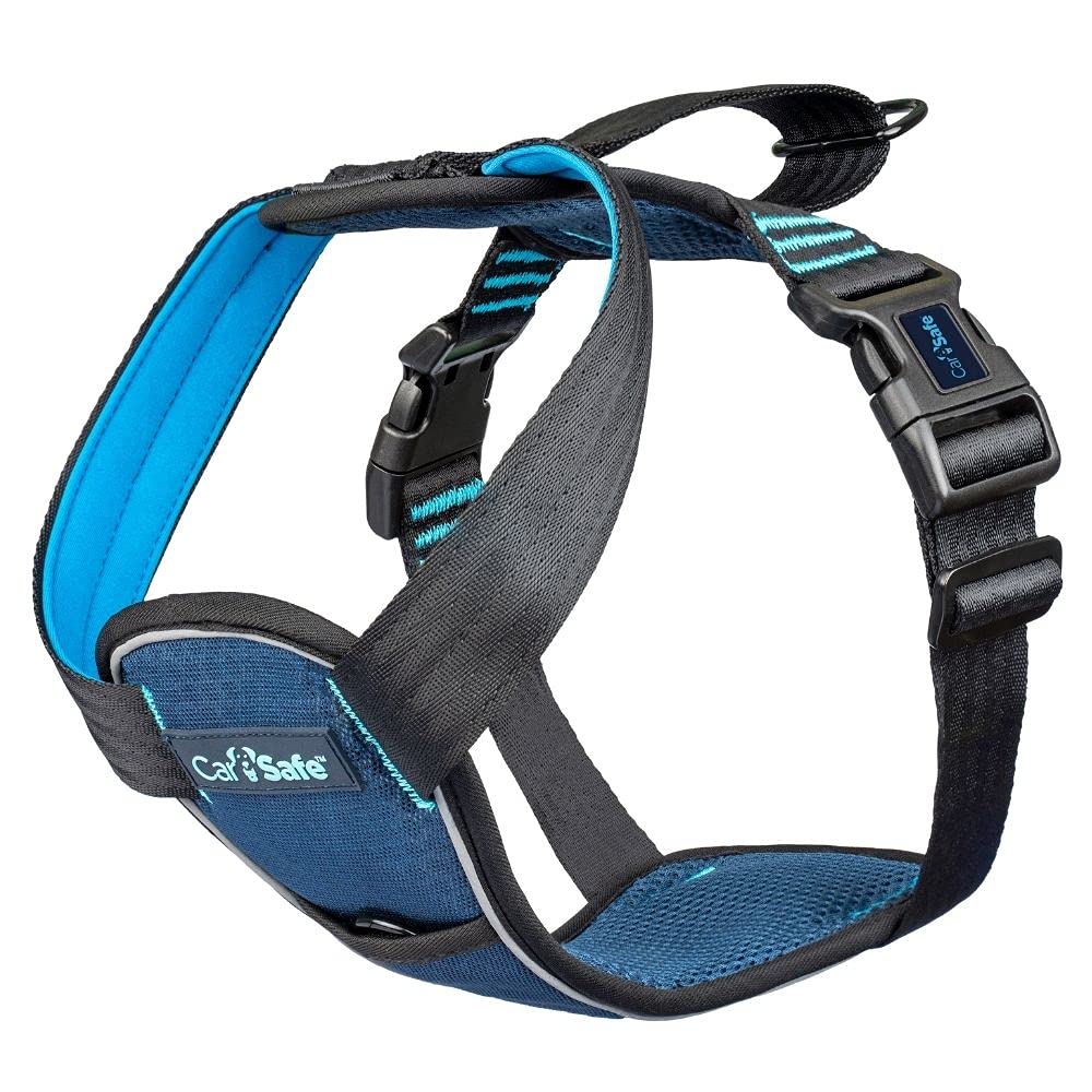 CarSafe Crash Tested Dog Harness - Large Blue | Certified up to 32Kg/70lbs | Dual Use