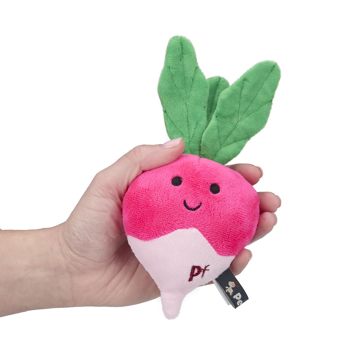 Petface Reuben Radish Plush Dog Toy - Squeaker & Crinkle Leaves | Polyester | Pack of 1 3