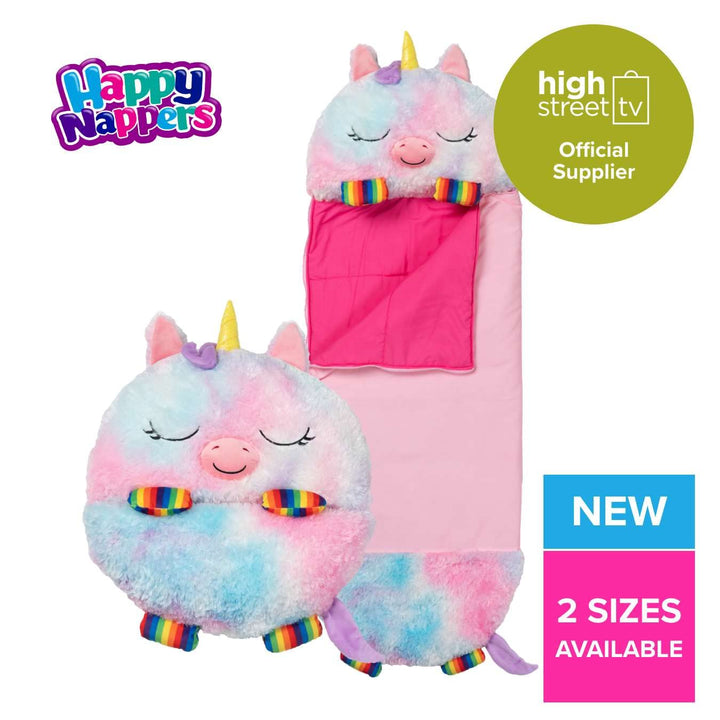 Happy Nappers Kids Sleeping Bag Rainbow Unicorn - Plush Toy & Comfy Sleeping Bag for Unisex Youth
