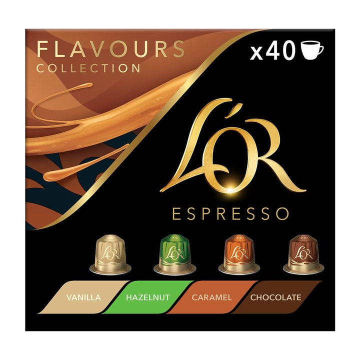 L'OR Espresso Flavours Variety Bundle x40 - Vanilla, Hazelnut, Caramel, Chocolate - Nespresso® Compatible