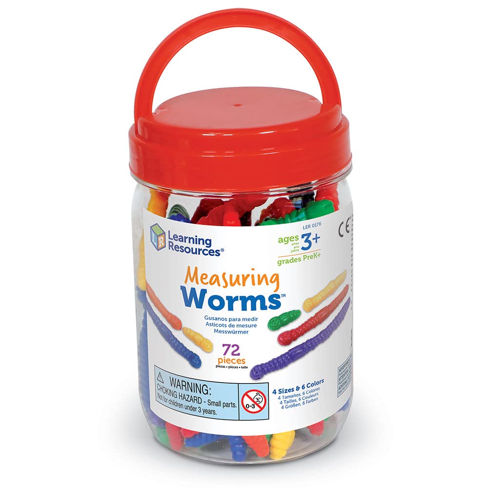 Learning Resources Measuring Worms - Set of 72 Plastic Tactile Math Tools for Ages 5-9 5