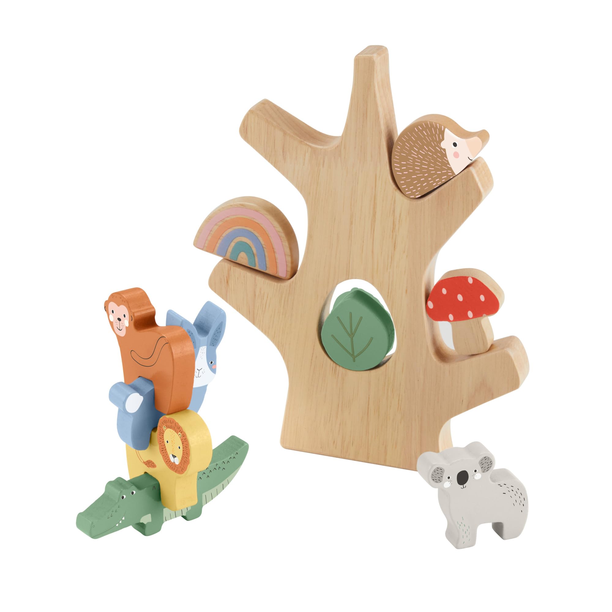 Fisher-Price Wooden Balance Tree Toy - Stacking & Balancing Play for Kids 3+
