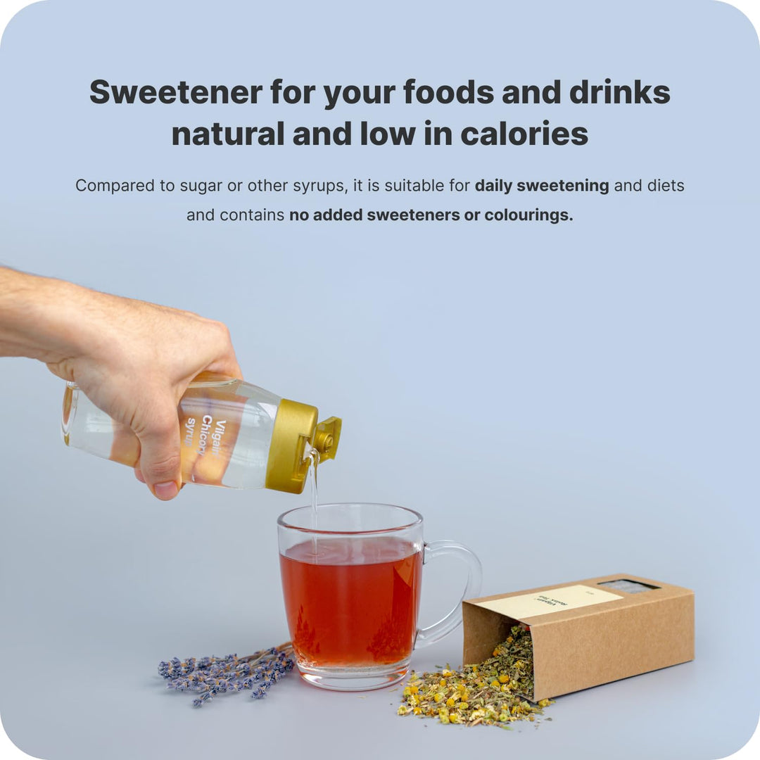 Vilgain Chicory Syrup | Natural Sweetener with 69% Prebiotic Fiber | Low Sugar | Diabetic Friendly