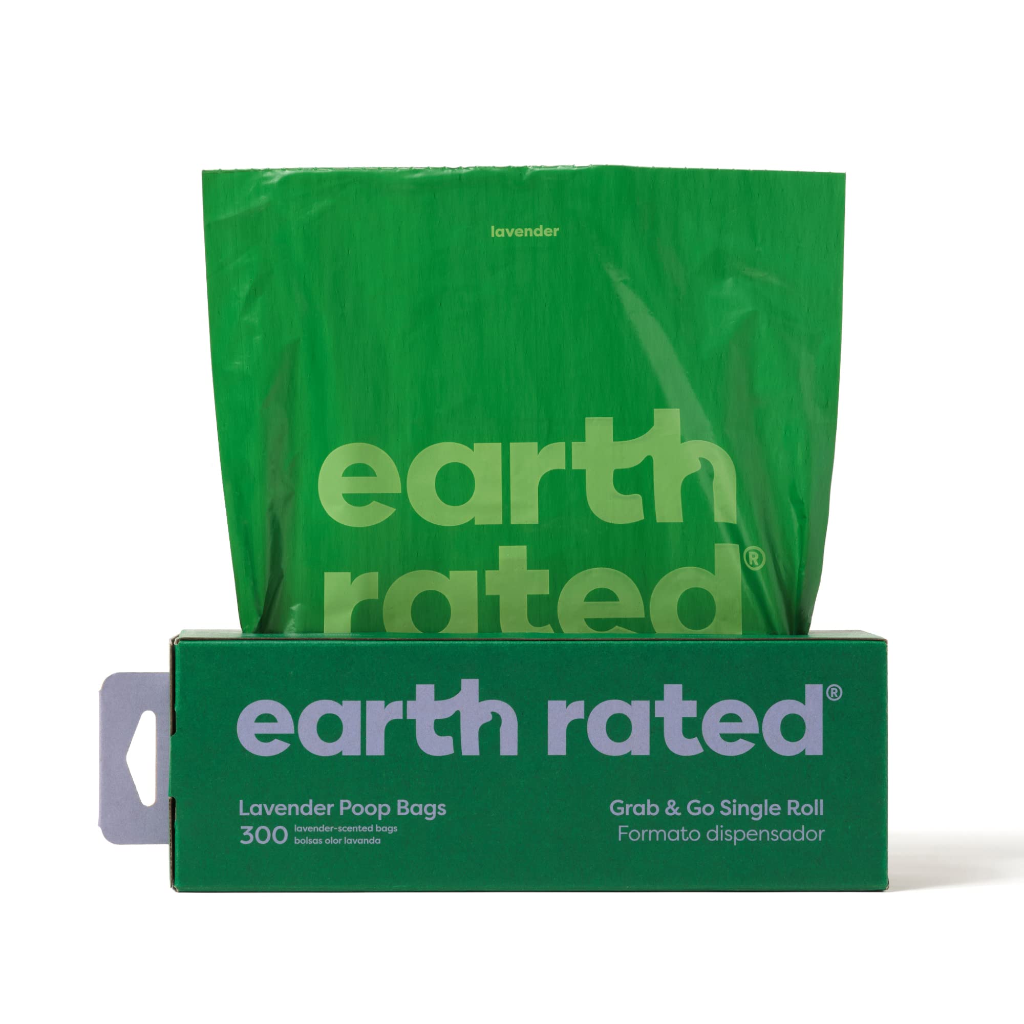 Earth Rated Dog Waste Bags - 300 Count Lavender Scented Roll | Recycled Plastic