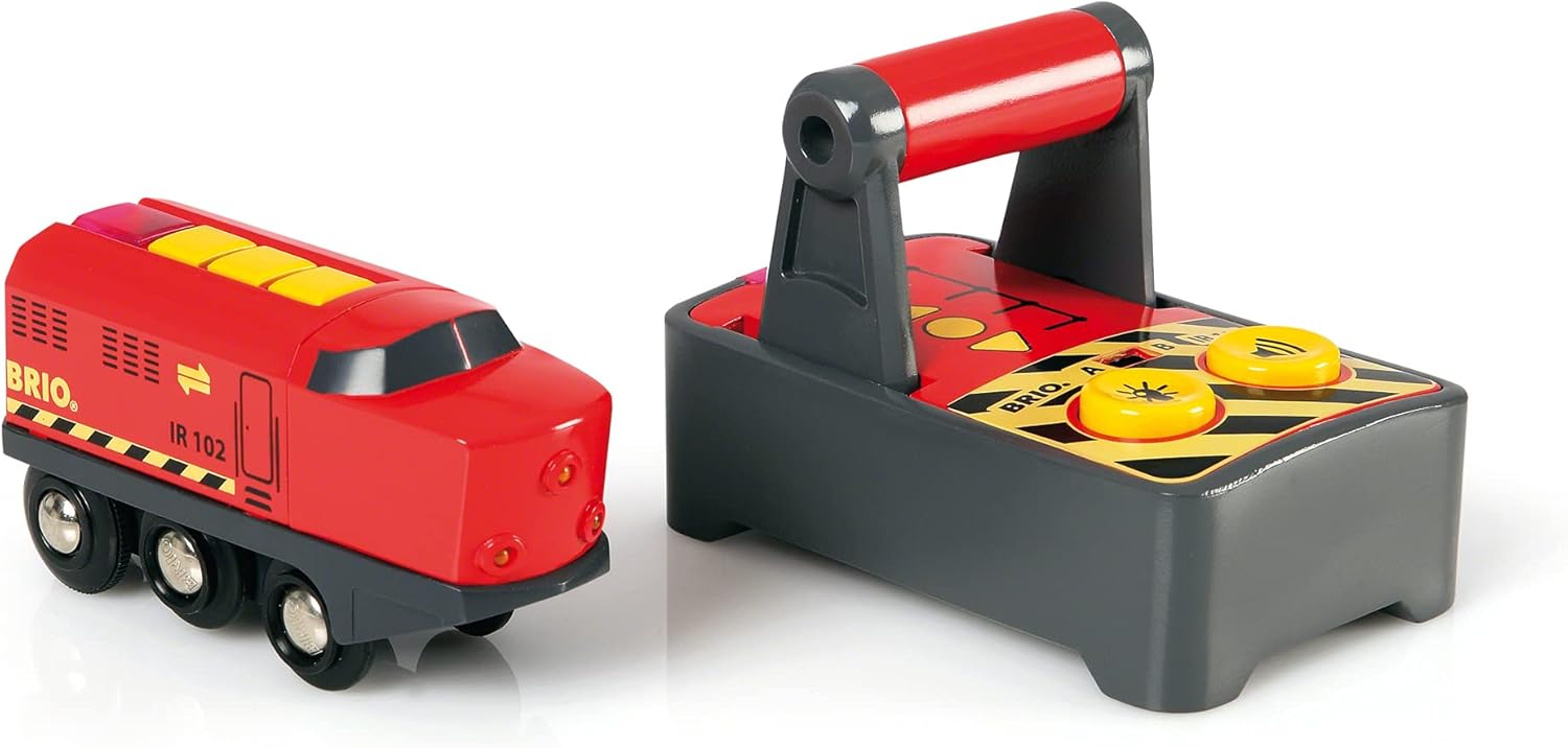 BRIO Remote Control Train Engine for Kids - Red, Model 33213, Compatible with BRIO Railway Sets 5