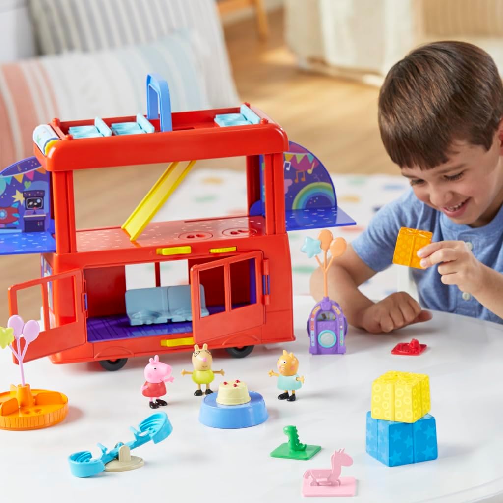 Peppa Pig Peppa’s 2-in-1 Party Bus Playset - 3-Floor Interactive Playset for Ages 3+ 6