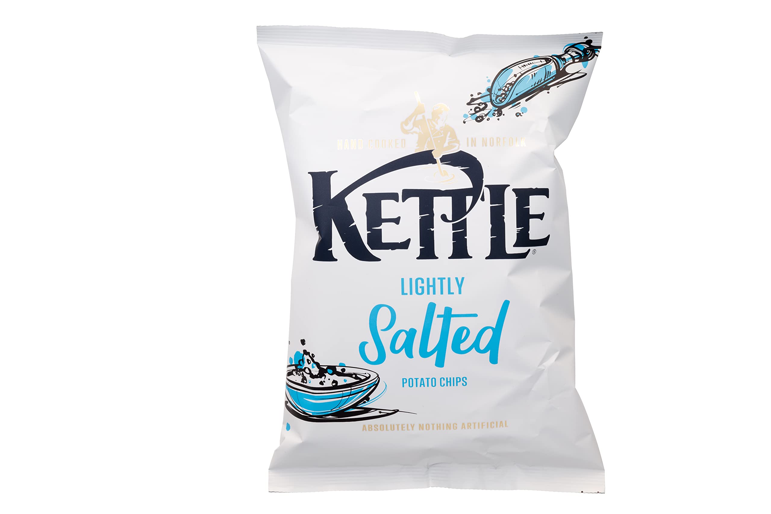 Kettle Lightly Salted Chips - Hand Cooked | 130g Single Bag 1