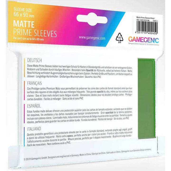 Gamegenic Matte Prime Sleeves (100-Pack) - Premium Protection for Card Games