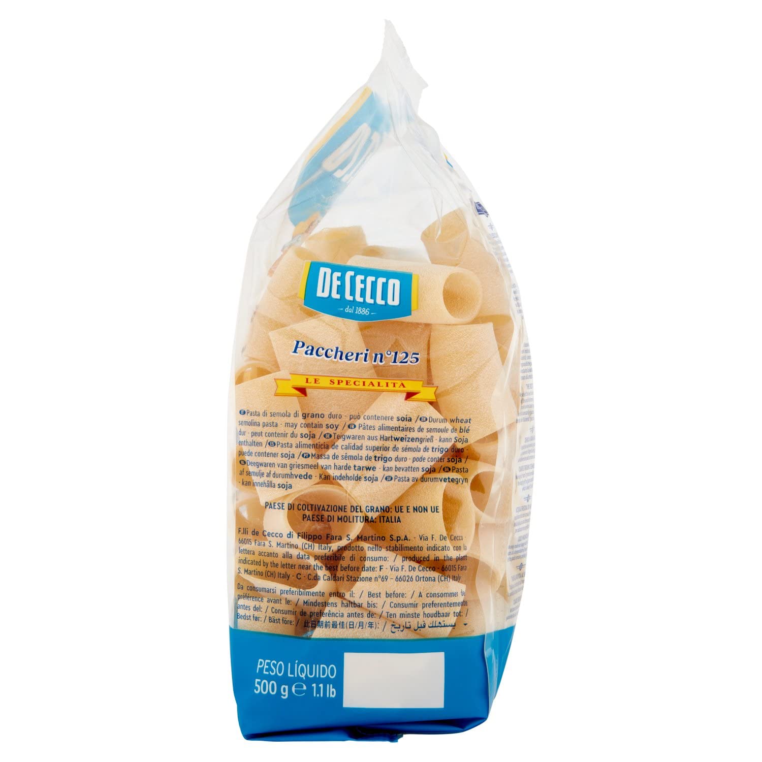 De Cecco Paccheri No. 125 Pasta - Bronze Cut, Premium Italian Durum Wheat | 500g 4