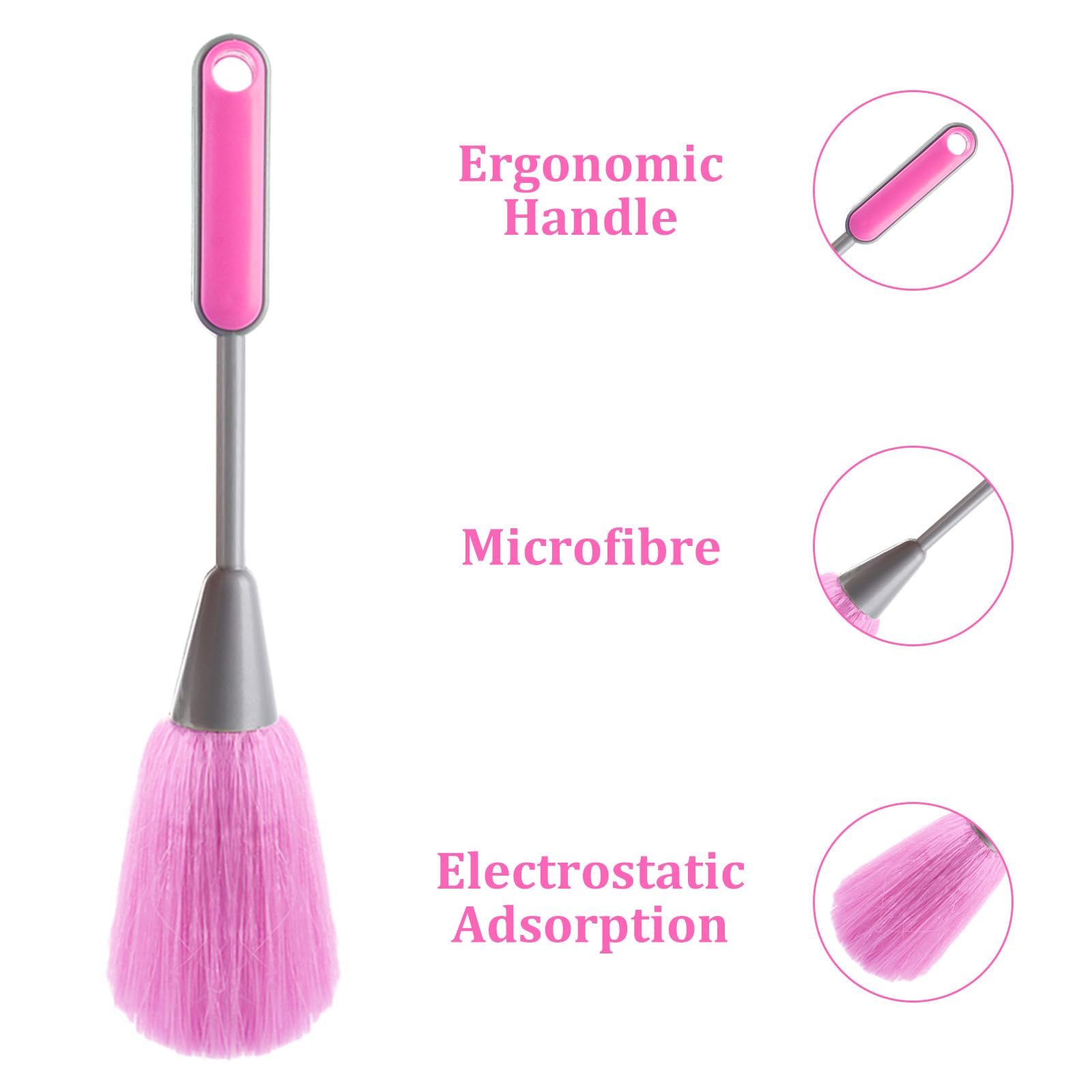 ASelected Fluffy Microfiber Duster - 3 Pack, Anti-Static, Washable | For Delicate Objects & Tight Spaces 3