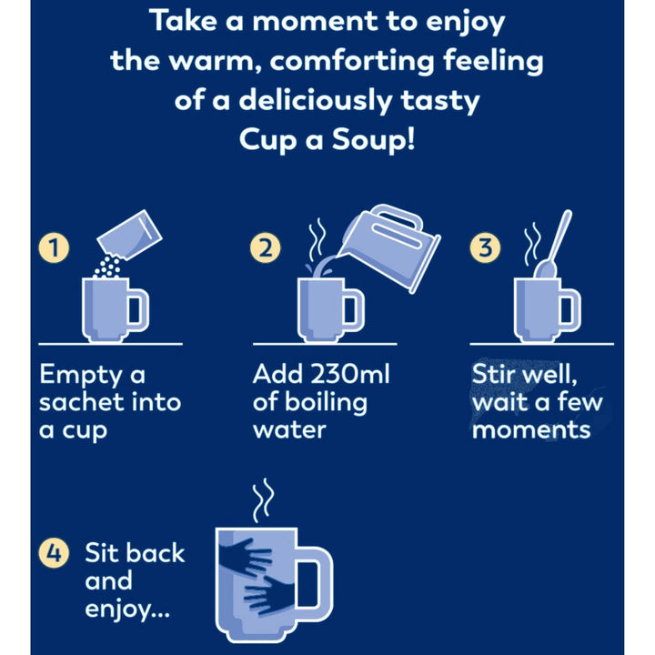 Batchelors - Cup a Soup Tomato & Vegetable with Croutons Instant Soup Sachets, 4 Pack