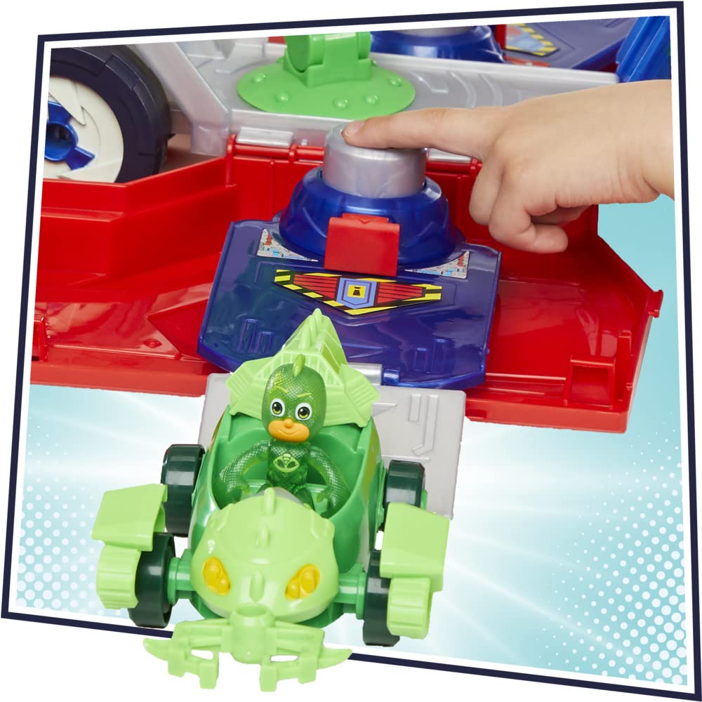 PJ Masks F21215S1 Deluxe Battle HQ Spielset – 2-in-1-Fahrzeugwerfer mit Hero ID-Technologie, ab 3 Jahren 5
