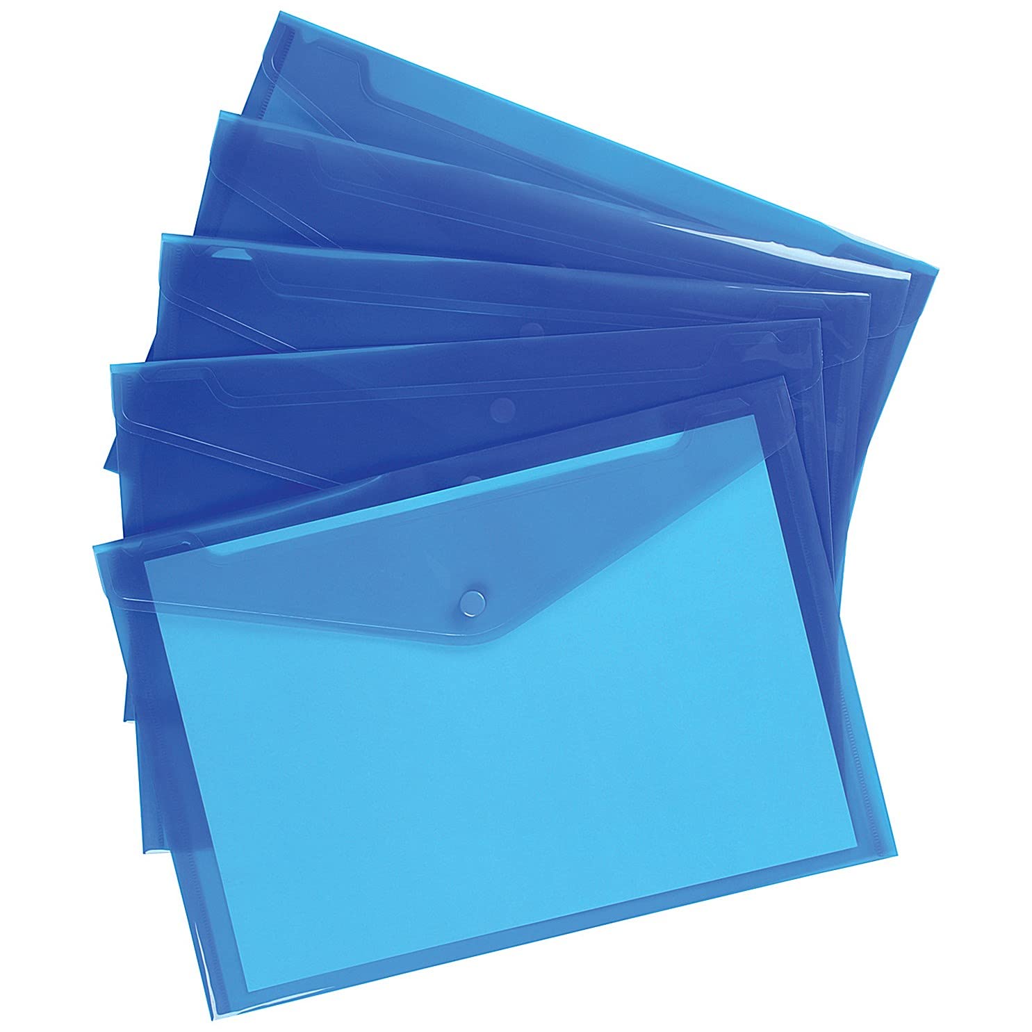 Q-Connect Polypropylene A4 Document Folder - Blue, Pack of 12 | Holds up to 150 Sheets 3
