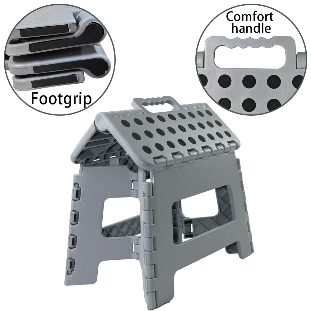 Armo Home Folding Step Stool - Metal Construction, 150 kg Capacity, Grey | 40cm Height 3