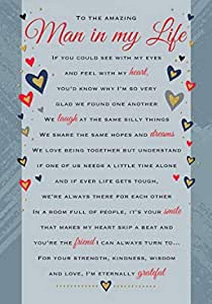 Piccadilly Greetings Sentimental Birthday Card for Man in My Life | 9 x 6 inches 1