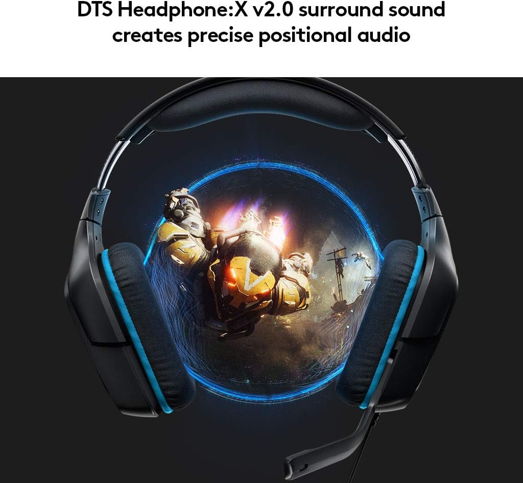 Logitech G432 Kabelgebundenes Gaming-Headset mit 7.1 Surround Sound, DTS Headphone:X 2.0, 50-mm-Treibern 5