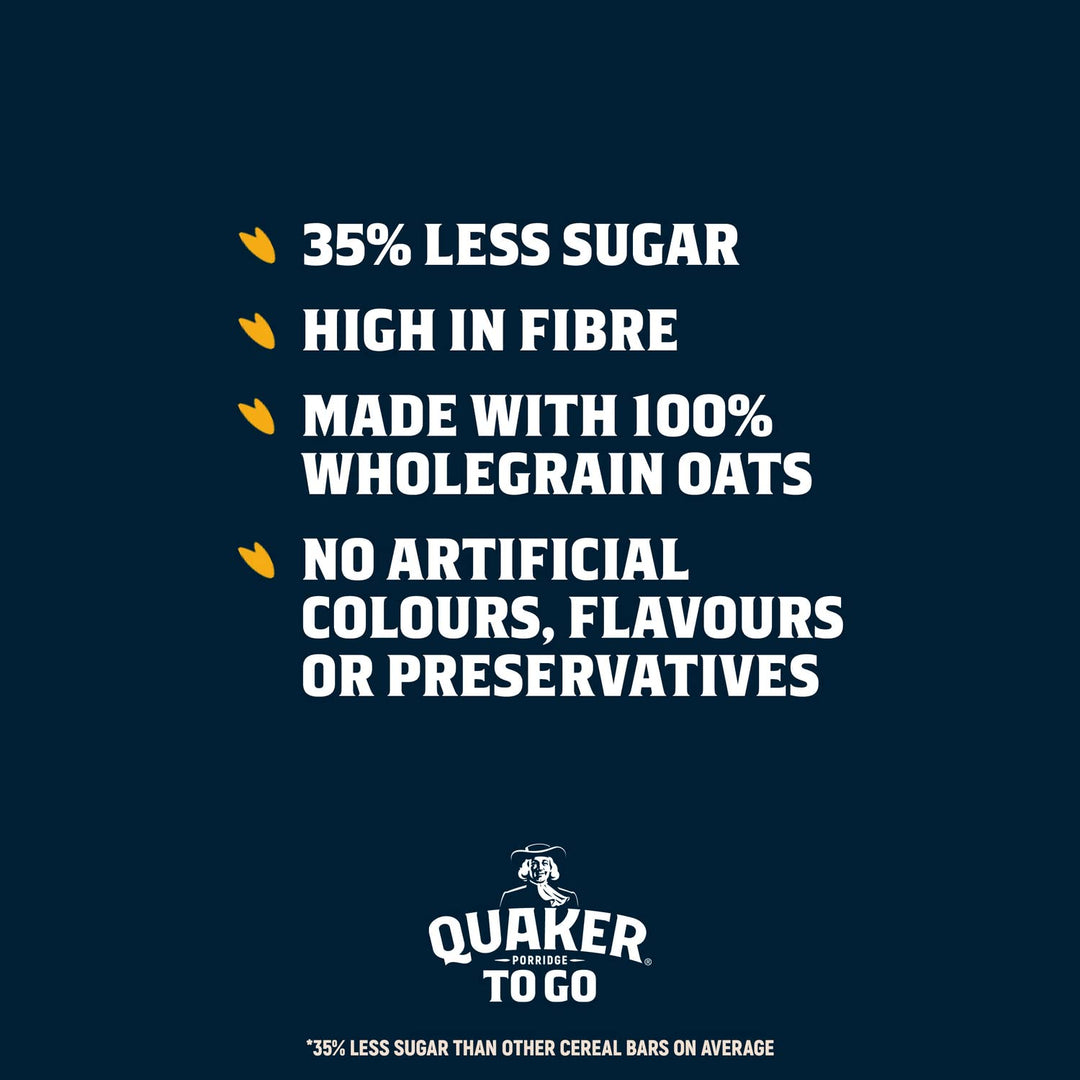 Quaker - Porridge To Go Breakfast Bar Golden Syrup 12 x 55 g